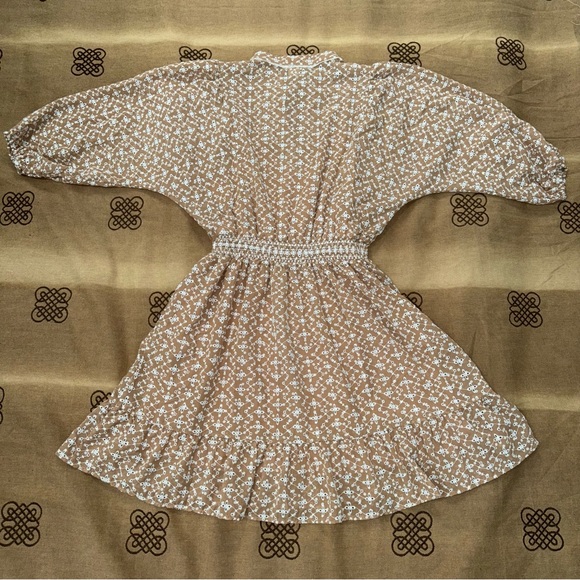 Shoshanna Women'S Beige Three-Quarter Sleeve Elastic Waist Dress Size 6 - Picture 12 of 17